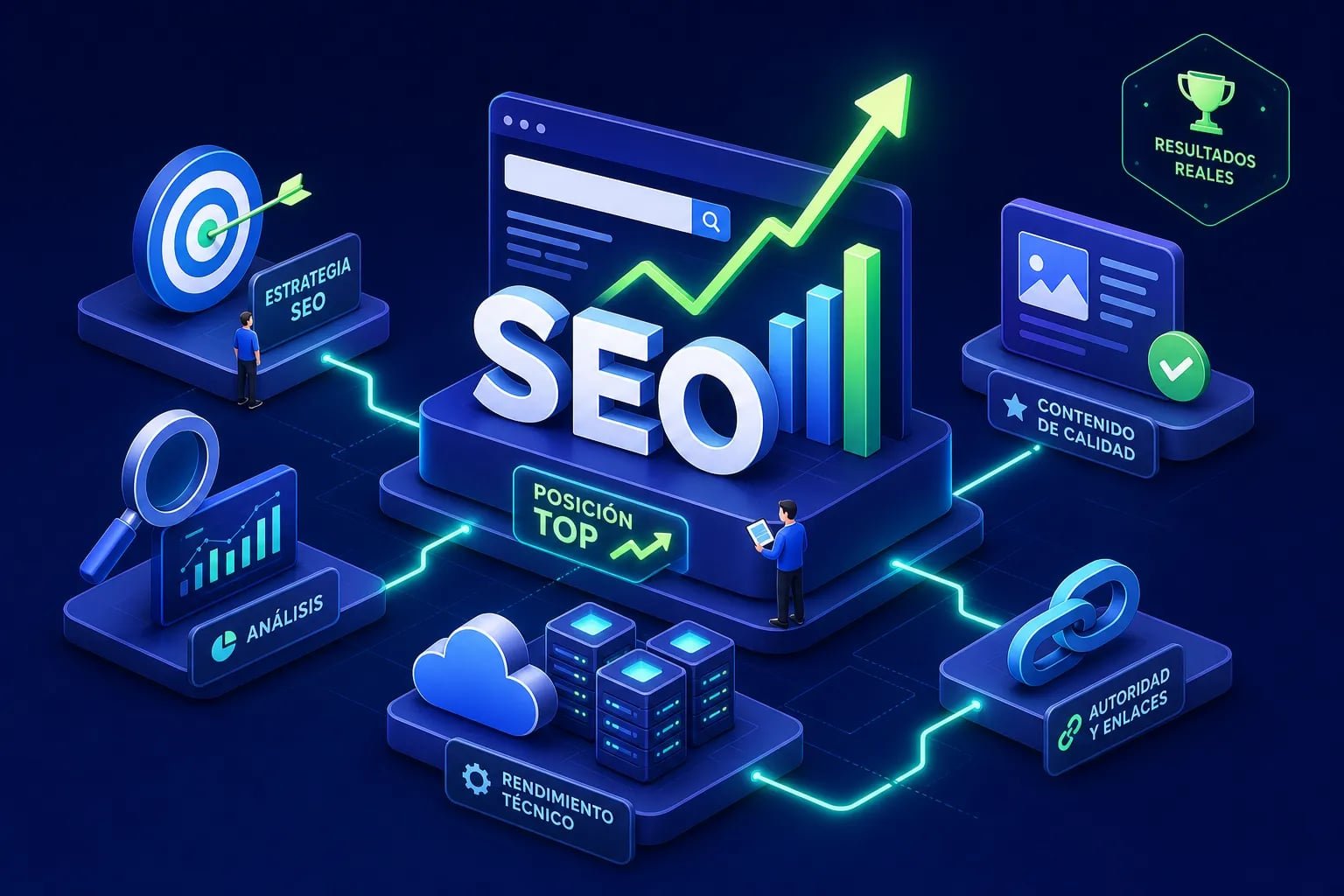 Central SEO illustration: 3D